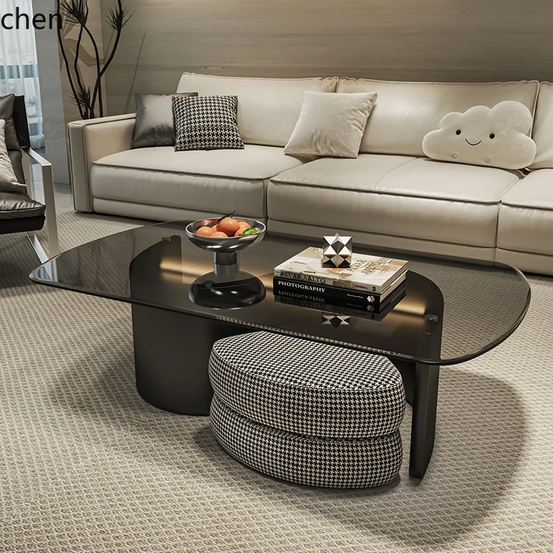 Coffee Tea Home - H5.26 luxe glazen salontafel, minimalistische theetafel,
