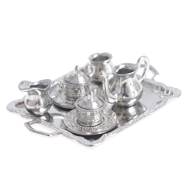 Coffee Tea Mix - 10 stks/set 1/12 Poppenhuis Miniatuur Zilveren