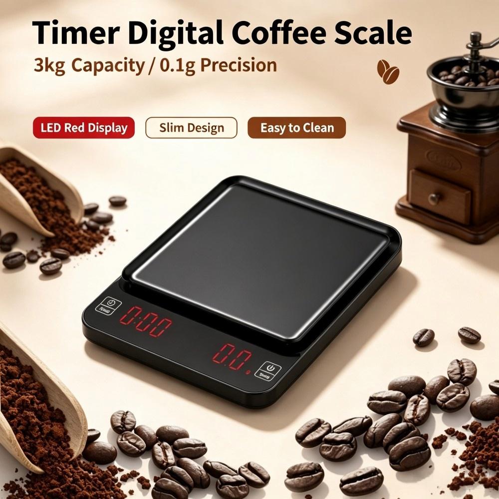Coffee & Tea Restaurant - 3kg/0.1g Hoge Precisie Digitale Koffieweegschaal, LED