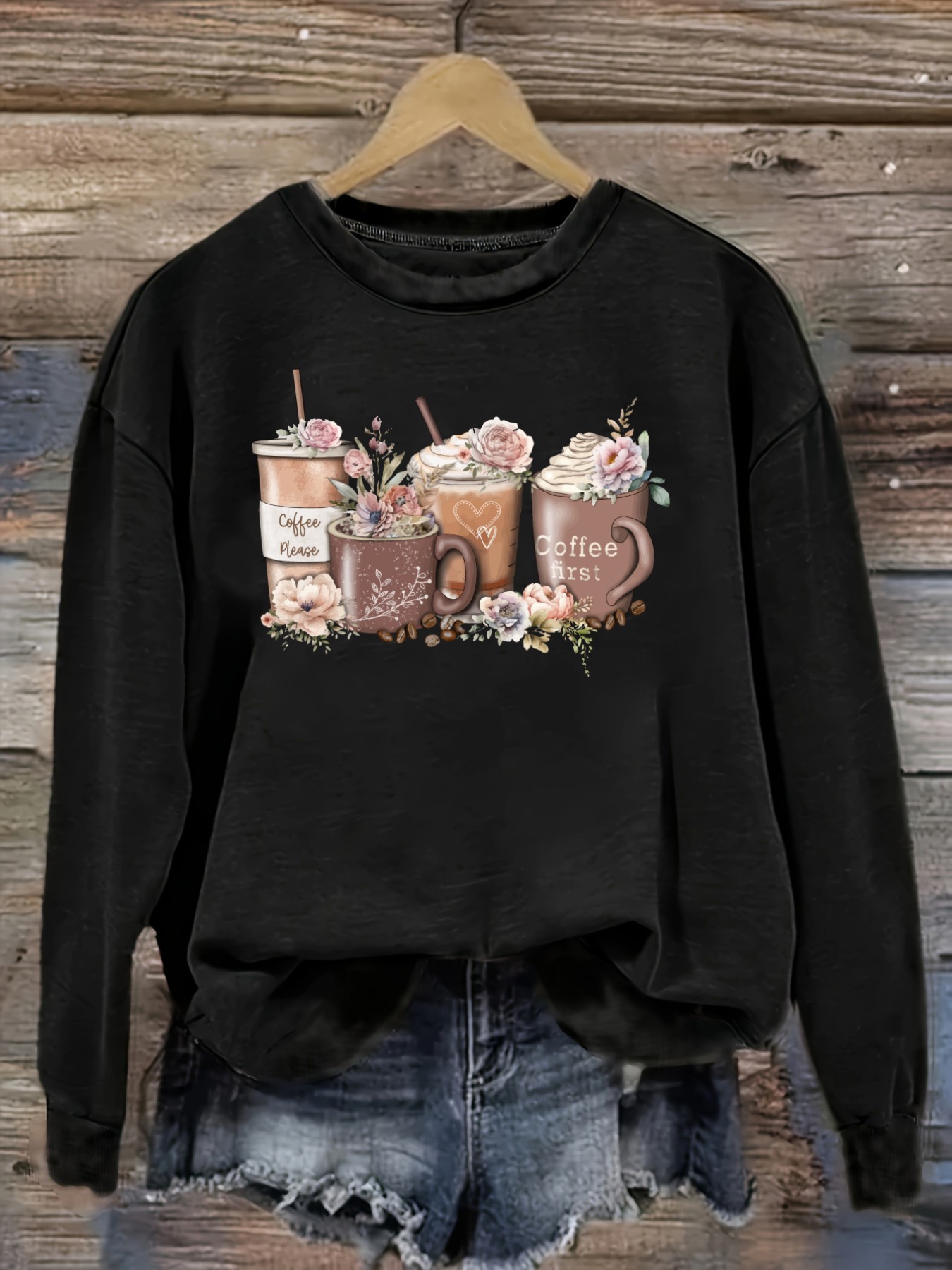 Coffee & Tea Restaurant - Dames Casual T-shirt met lange mouwen