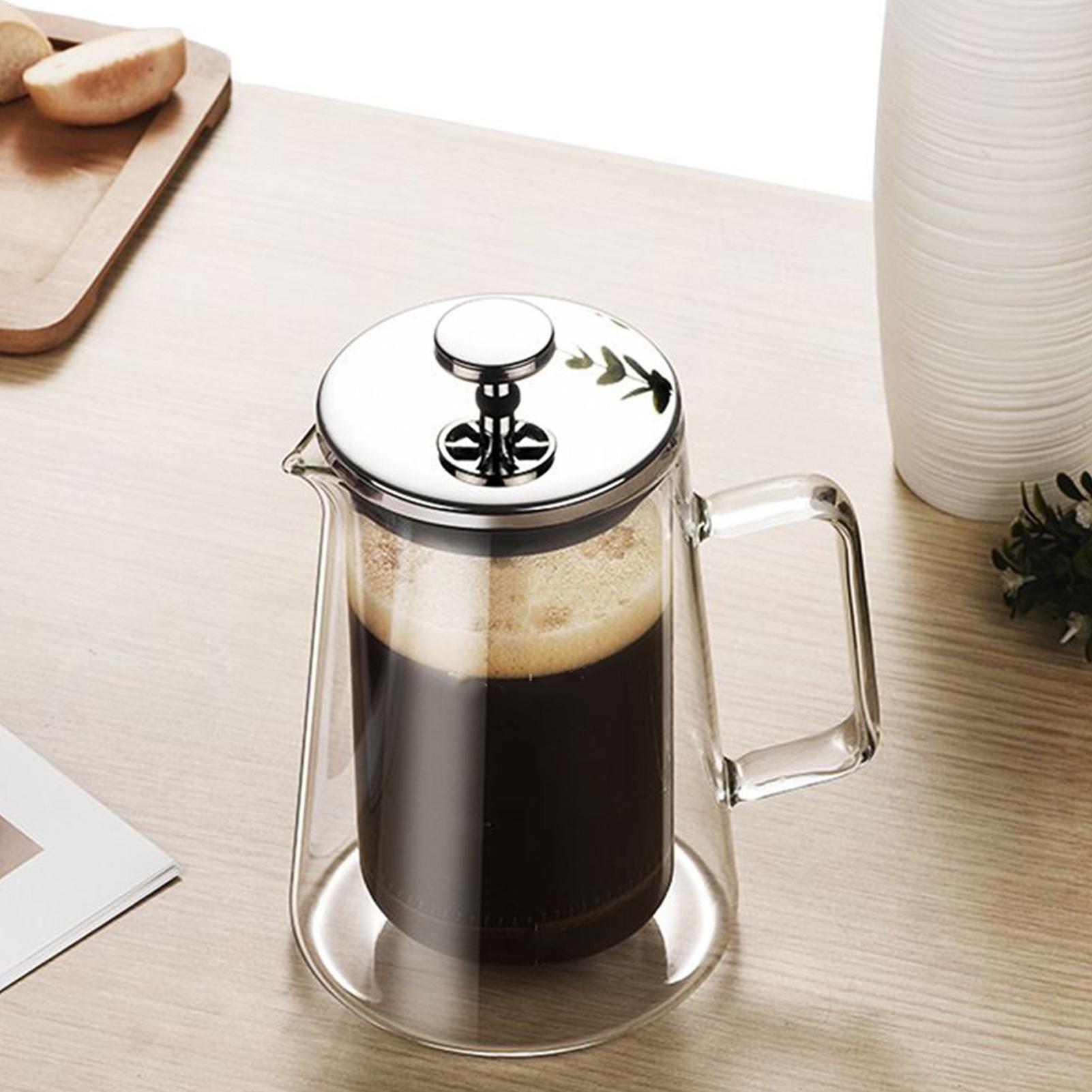 Tea And Coffee Kettle - Koffiepersen Glas Roestvrij staal Dubbelwandige geïsoleerde