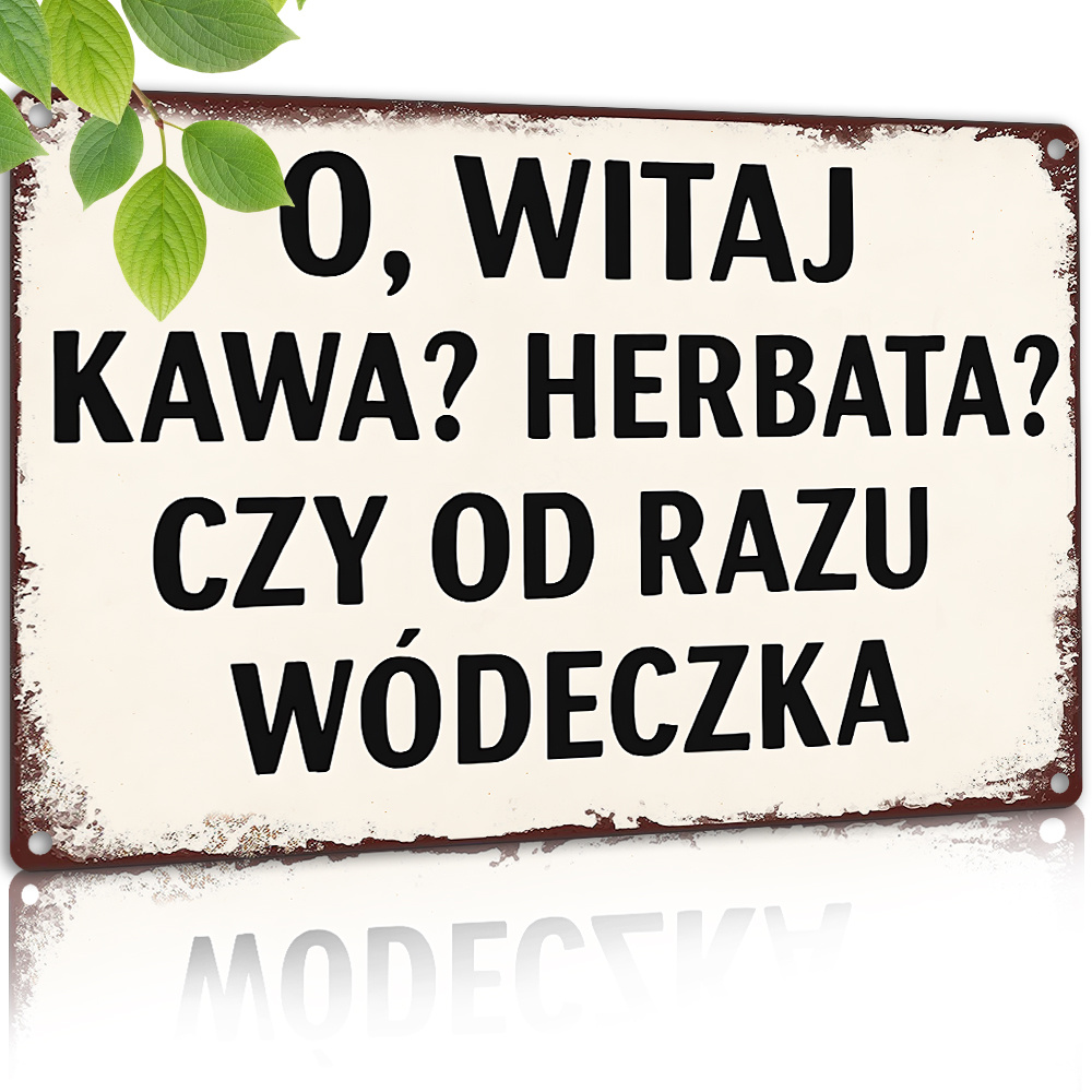 Coffee Tea Vodka - Grappig ijzeren bord met de tekst