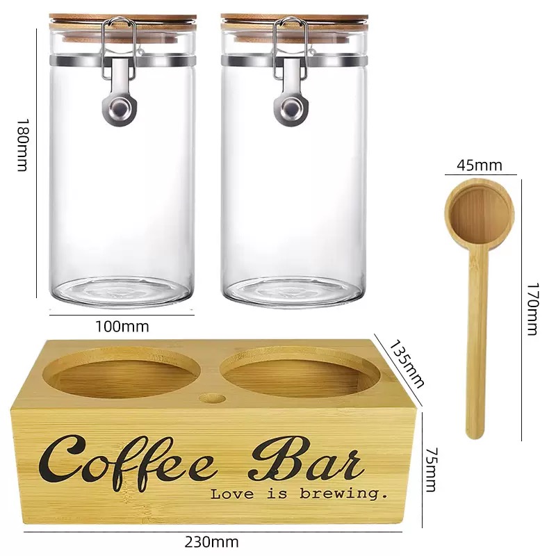 Coffee Tea Bean - Koffieopslagpotten, 2-pack met deksels en schepjes,