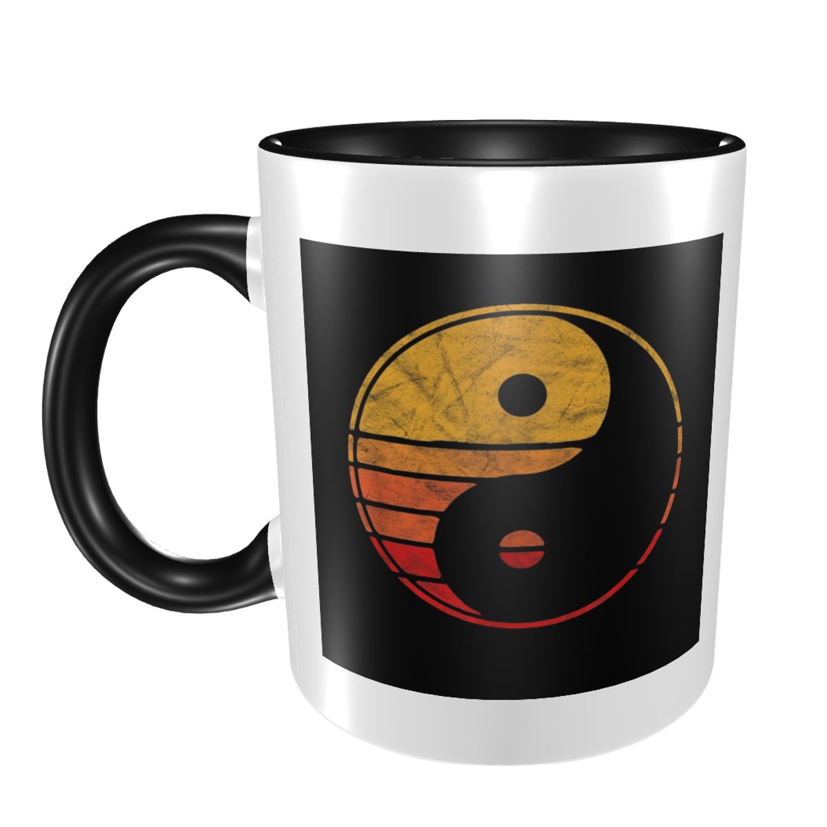 Coffee Tea Yin Yang - Humor Vintage Yin Yang 80's minimalistische