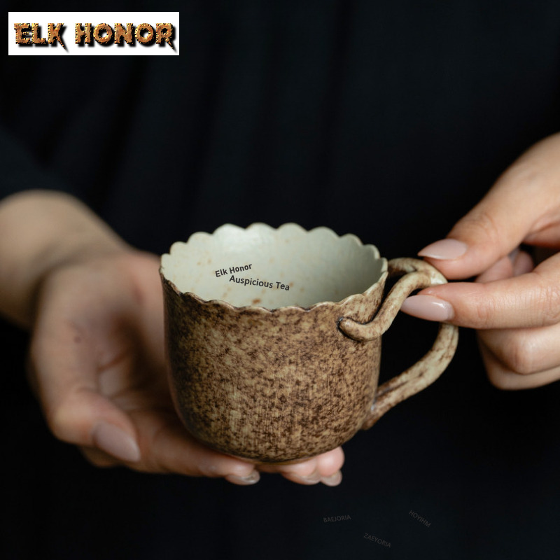 Coffee Tea Leaf - ZAEYORIA 160ml Kastanjebladmotief Goudkleurige Koffiemok, Hot