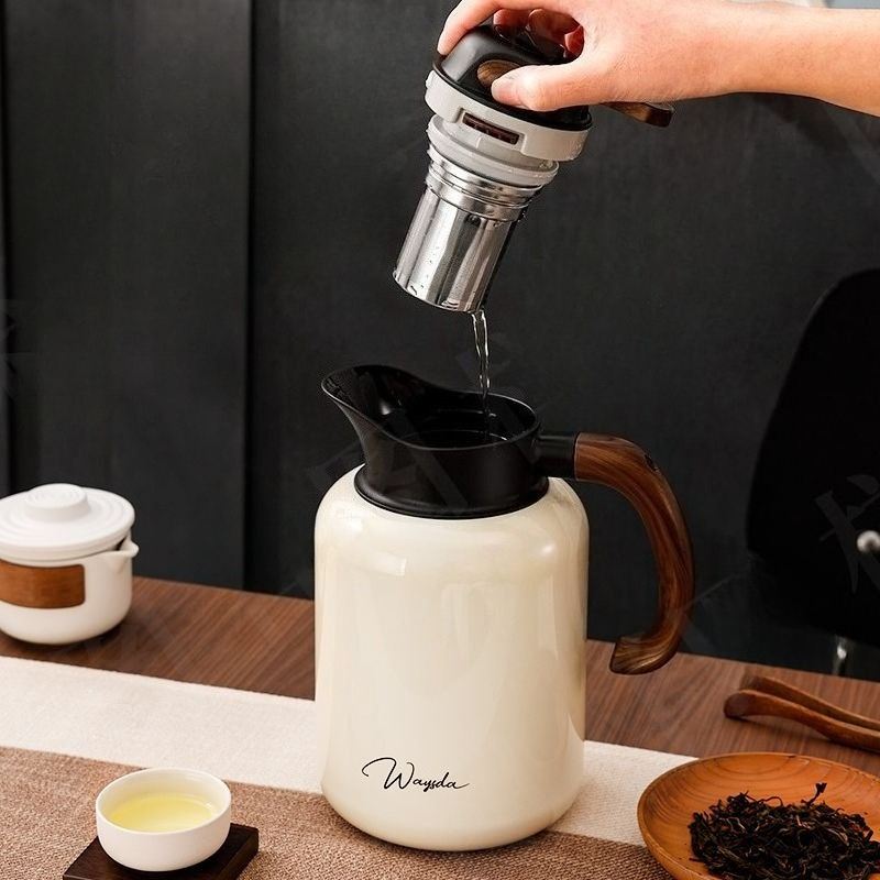 Tea And Coffee Kettle - Roestvrijstalen thermische isolatiepot koffiepot thuis thee