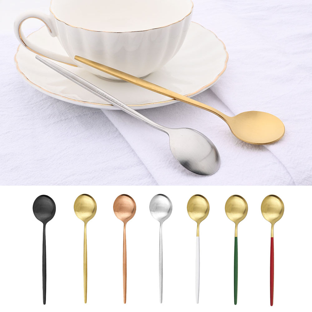 Coffee Tea And Sugar Canister Set - 6Pcs Small Matte Spoon Tea Coffee