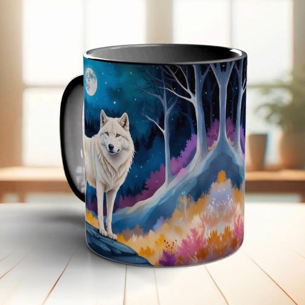 Maan en witte wolf koffiemok 1 - Coffee Tea Friends recensie en prijs