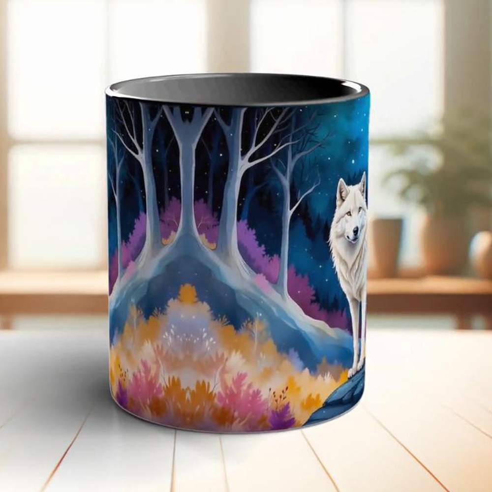 Maan en witte wolf koffiemok 1 - Coffee Tea Friends recensie en prijs