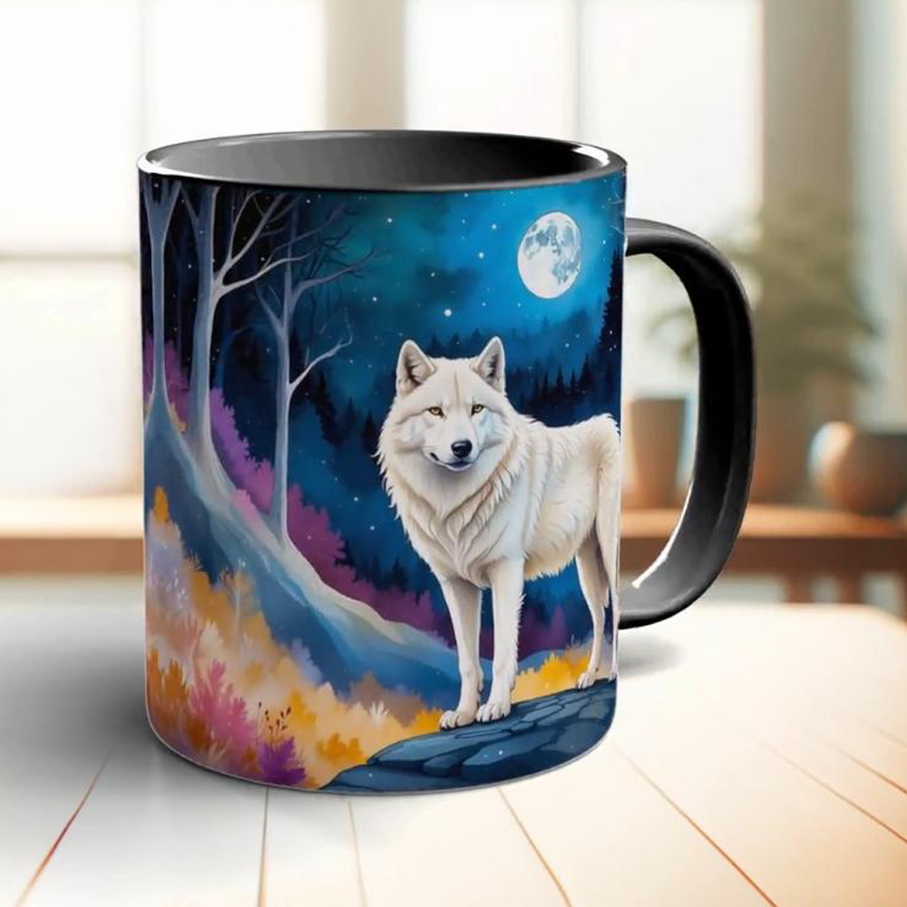 Maan en witte wolf koffiemok 1 - Coffee Tea Friends recensie en prijs