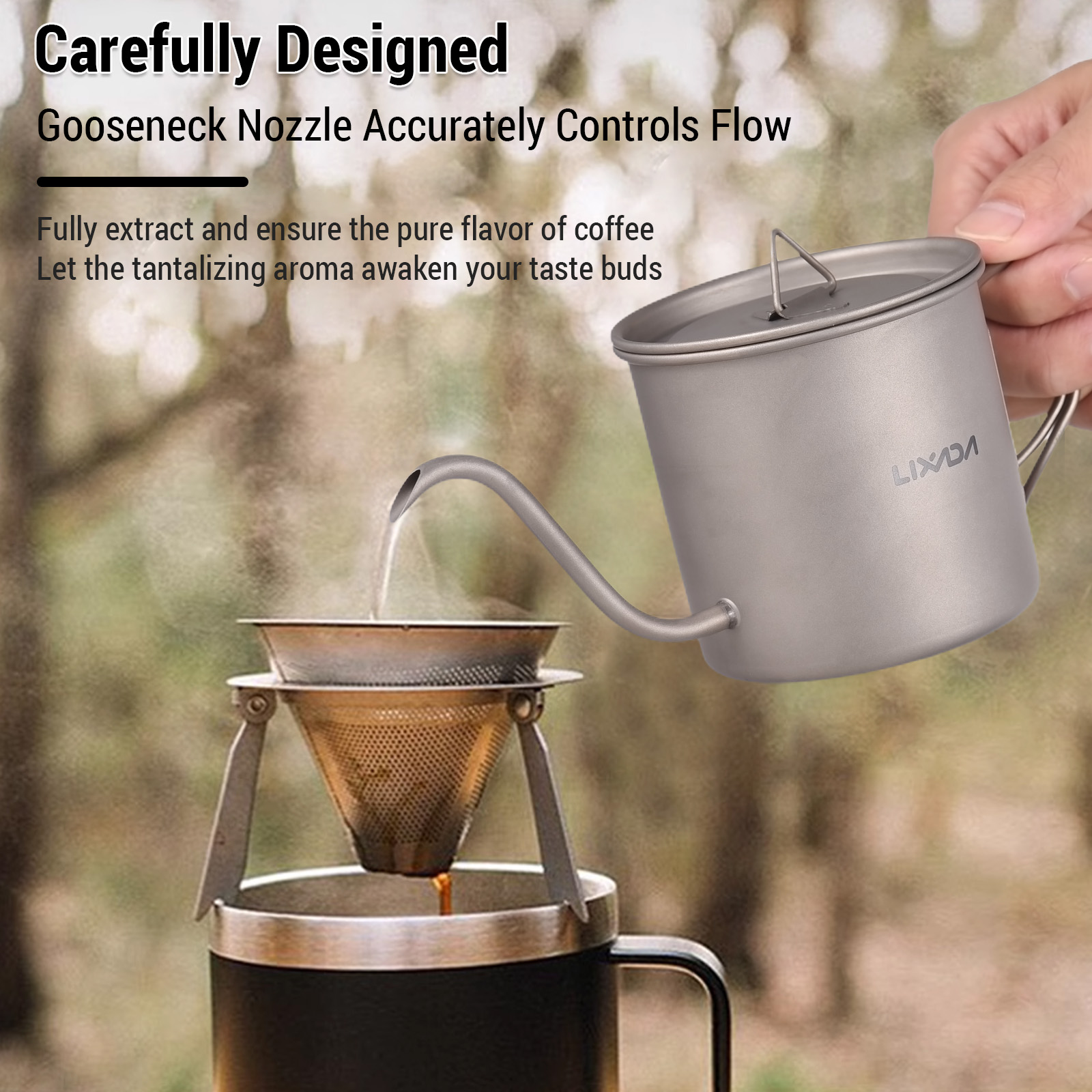 Lixada 400Ml Titanium Koffie G - Coffee Tea Equipment recensie en prijs