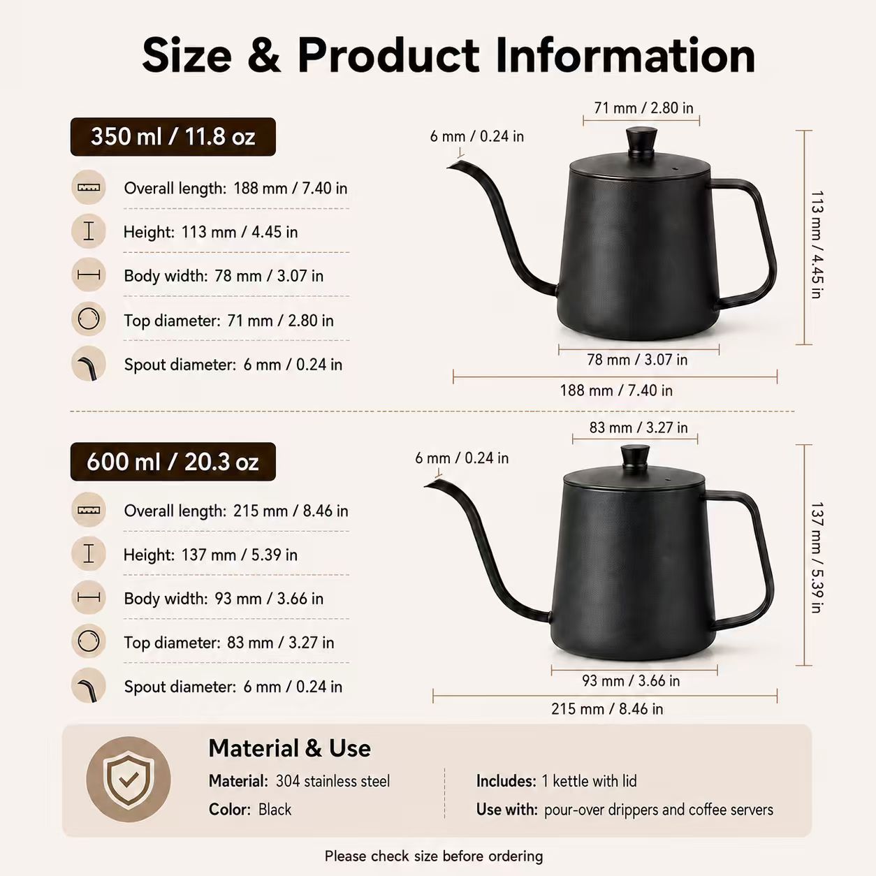 304 roestvrijstalen koffiekan, - Tea And Coffee Kettle recensie en prijs