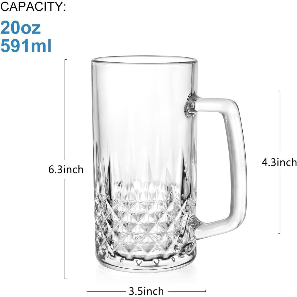 Set van 4 zware glazen mokken  - Coffee Tea Friends recensie en prijs