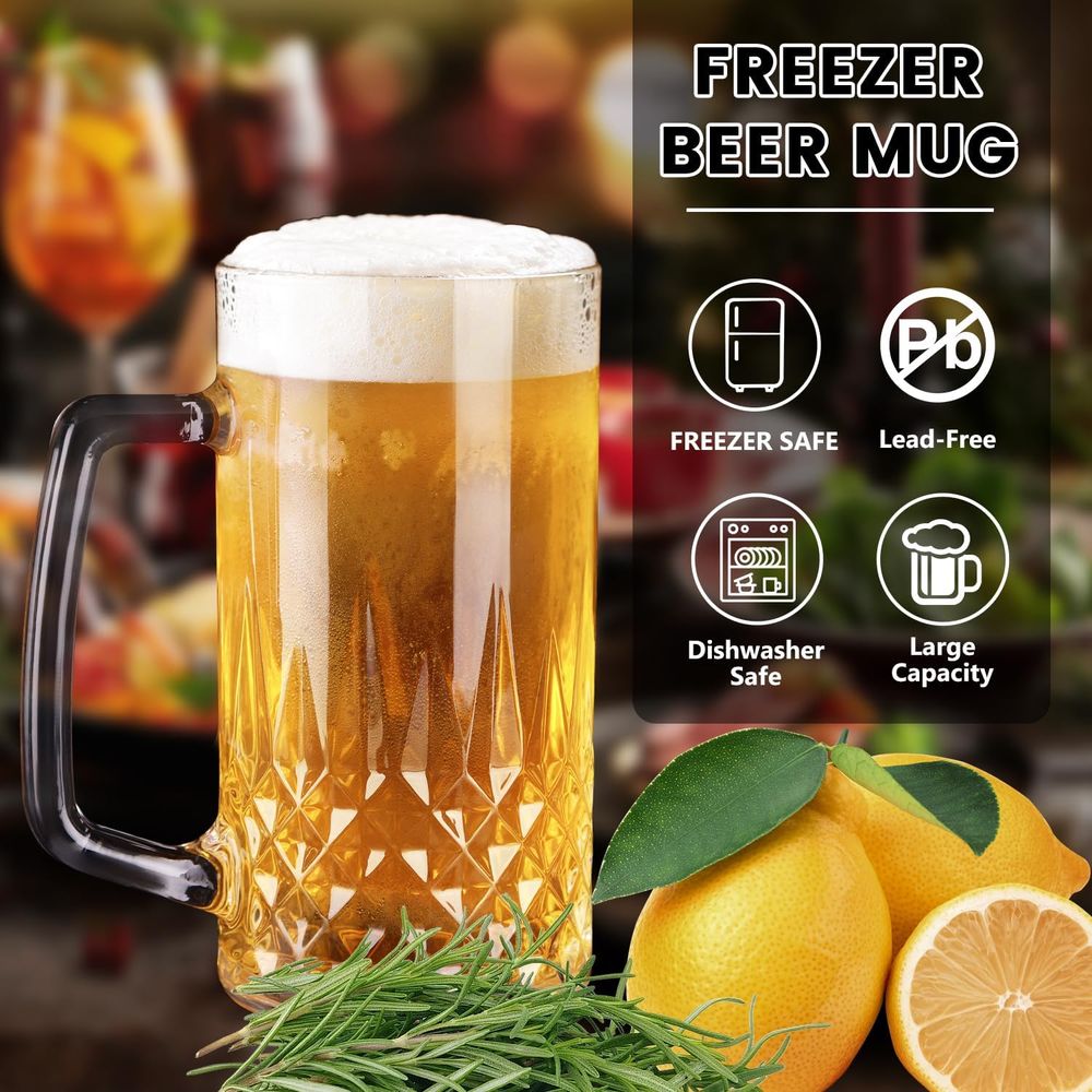 Set van 4 zware glazen mokken  - Coffee Tea Friends recensie en prijs